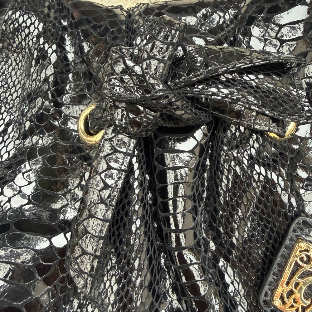 Carlos Falchi black Python Snakeskin shoulder Bag - image 4